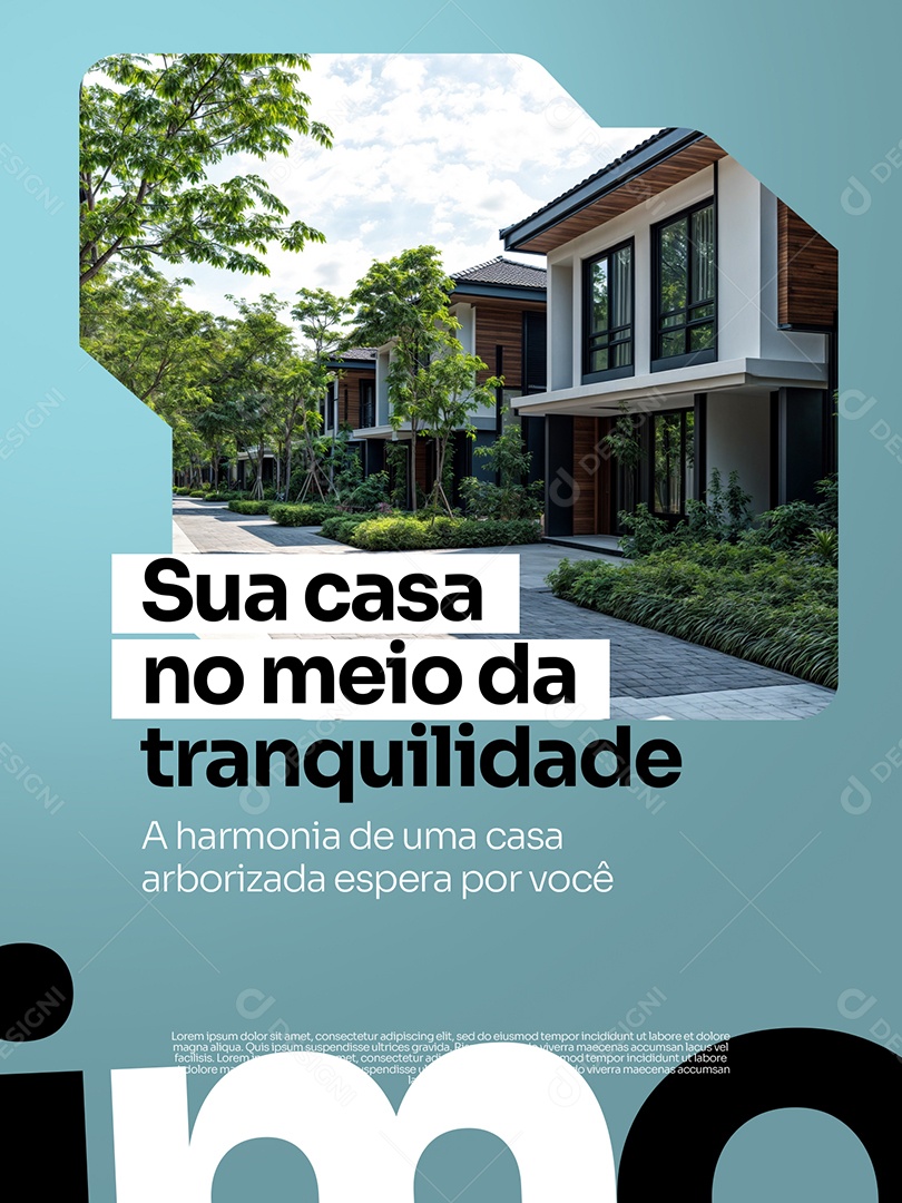 Imobiliária Sua Casa no Meio da Tranquilidade Social Media PSD Editável