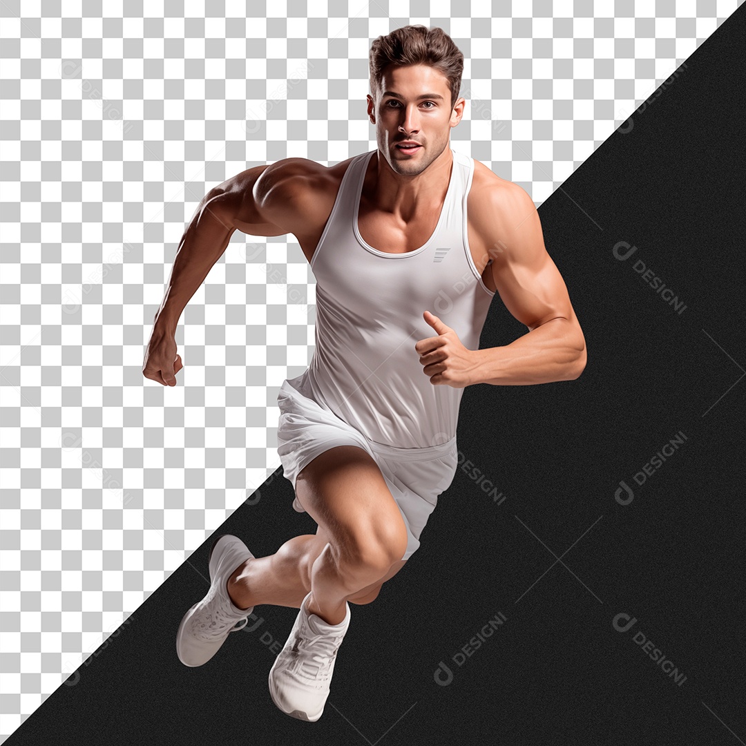 Homem Correndo Em Fundo Transparente