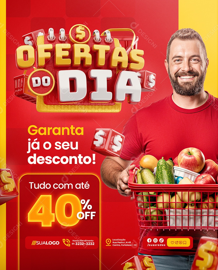 Ofertas do Dia garanta Já seu Desconto Social Media PSD Editável