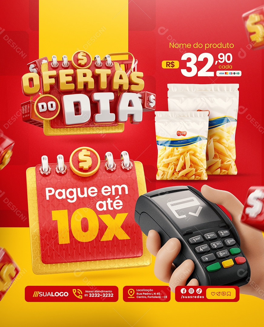 Ofertas do Dia Promoções de Produtos Social Media PSD Editável