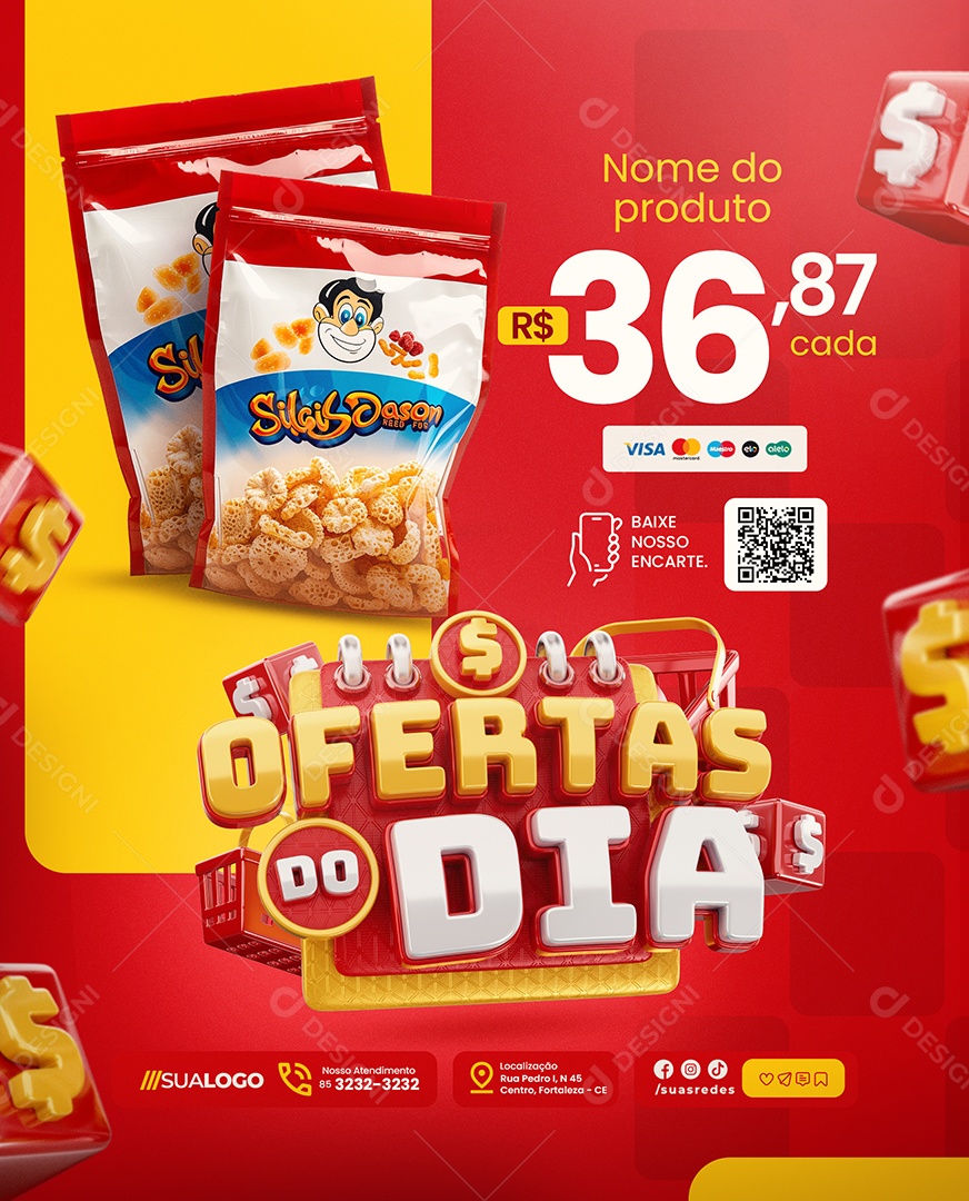 Ofertas do Dia Promoções de Produtos Social Media PSD Editável