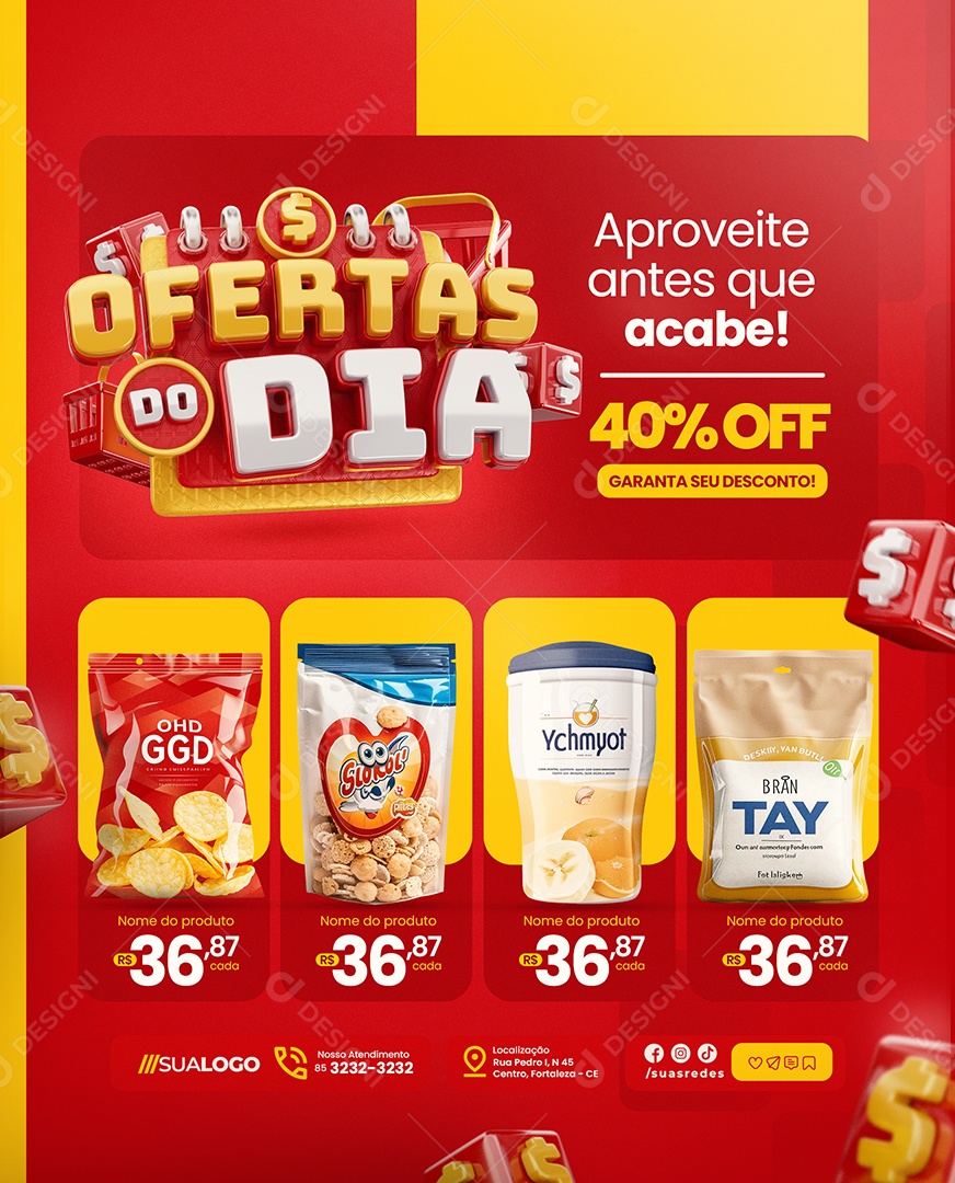 Ofertas do Dia Encarte Aproveite Antes que Acabe Social Media PSD Editável