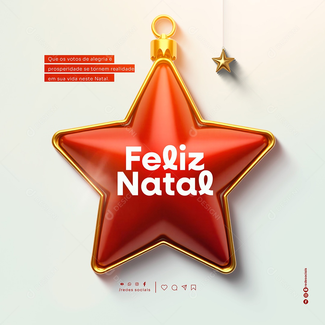 Feliz Natal 25 de Dezembro que os Votos de Alegria e Prosperidade se Tornem Realidade Social Media PSD Editável