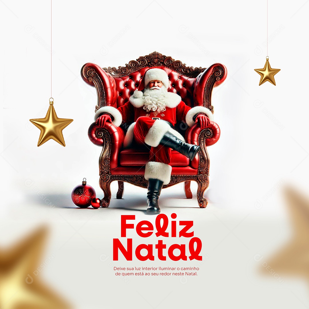 Feliz Natal 25 de Dezembro Deixe sua Luz Interior Iluminar seu Caminho Social Media PSD Editável