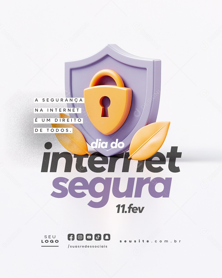 Dia Internacional da Internet Segura 06 de fevereiro Digital Social Media PSD Editável