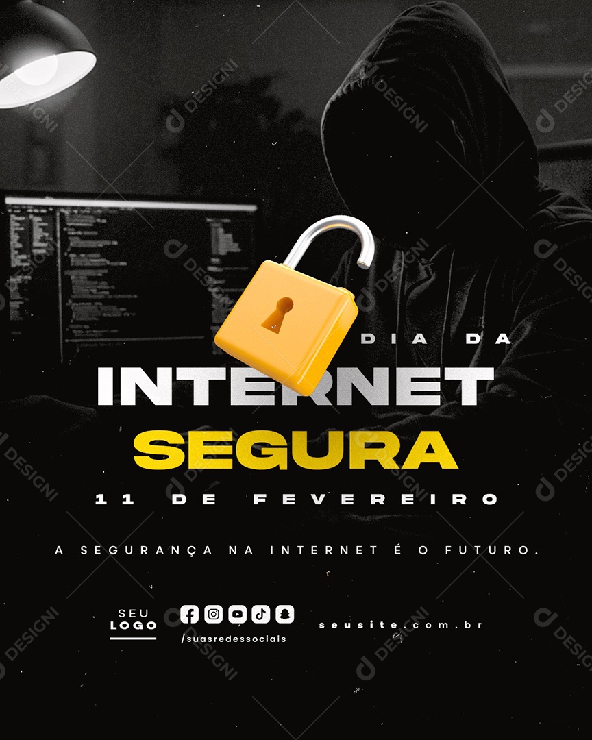Dia Internacional da Internet Segura 06 de fevereiro Digital Social Media PSD Editável
