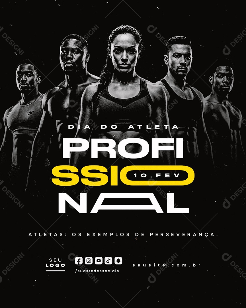Dia do Atleta Profissional 10 De Fevereiro Social Media PSD Editável