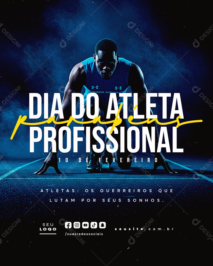 Dia do Atleta Profissional 10 De Fevereiro Social Media PSD Editável