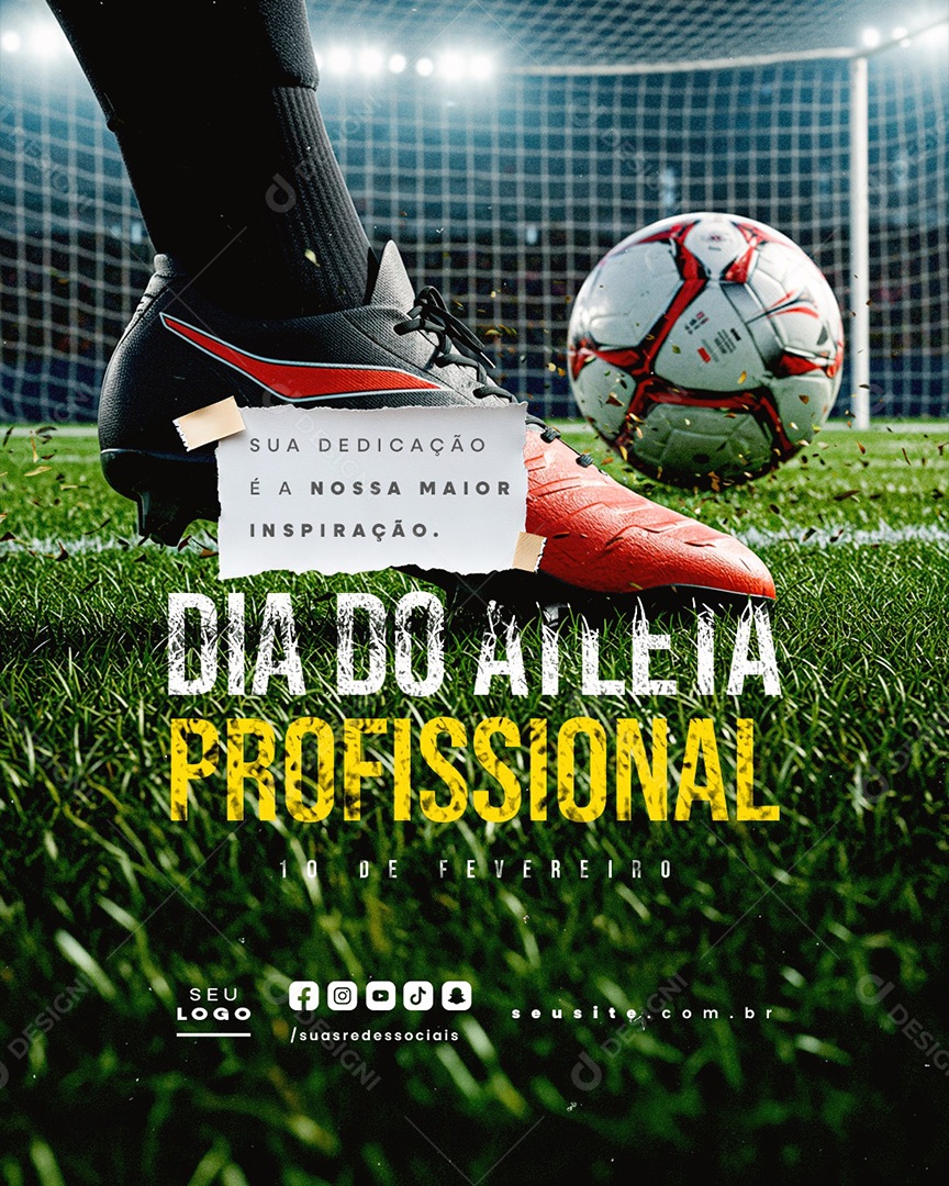 Dia do Atleta Profissional 10 De Fevereiro Social Media PSD Editável
