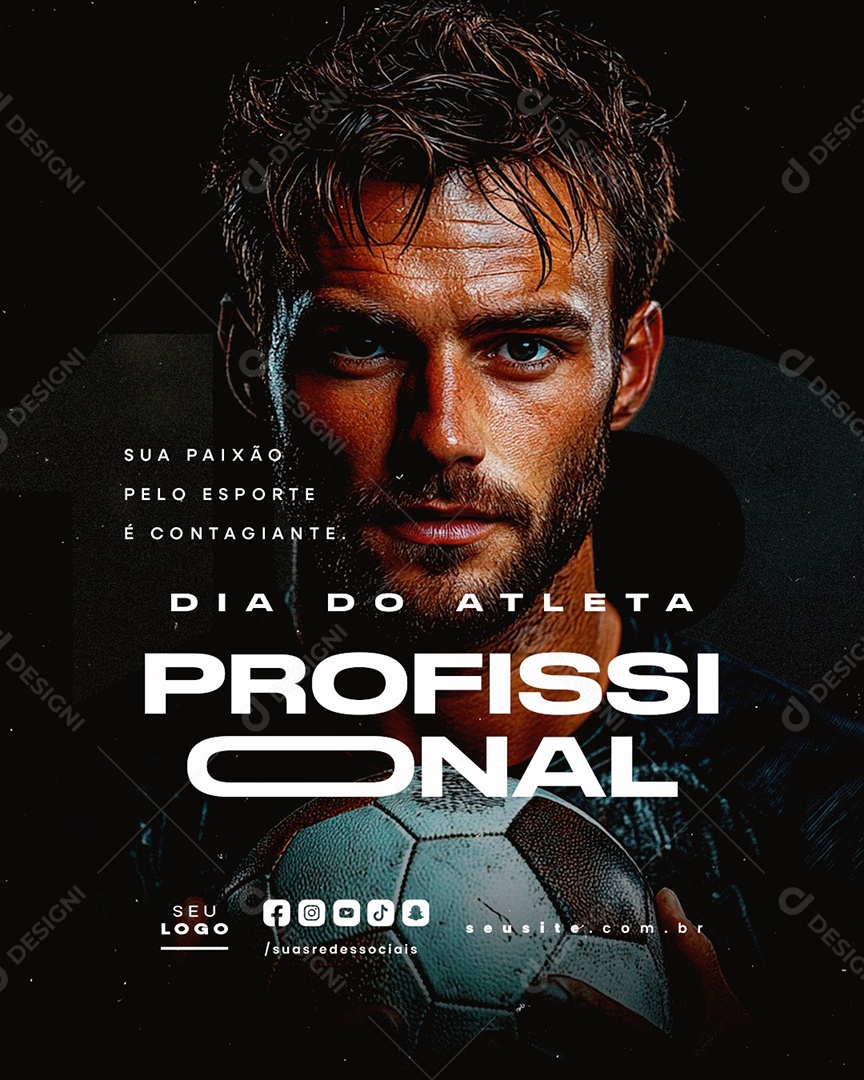 Dia do Atleta Profissional 10 De Fevereiro Social Media PSD Editável