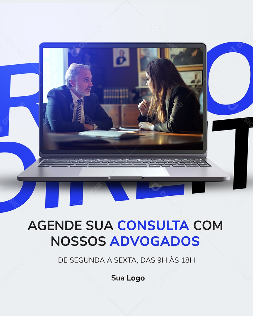 Advocacia Agende Sua Consulta Social Media PSD Editável