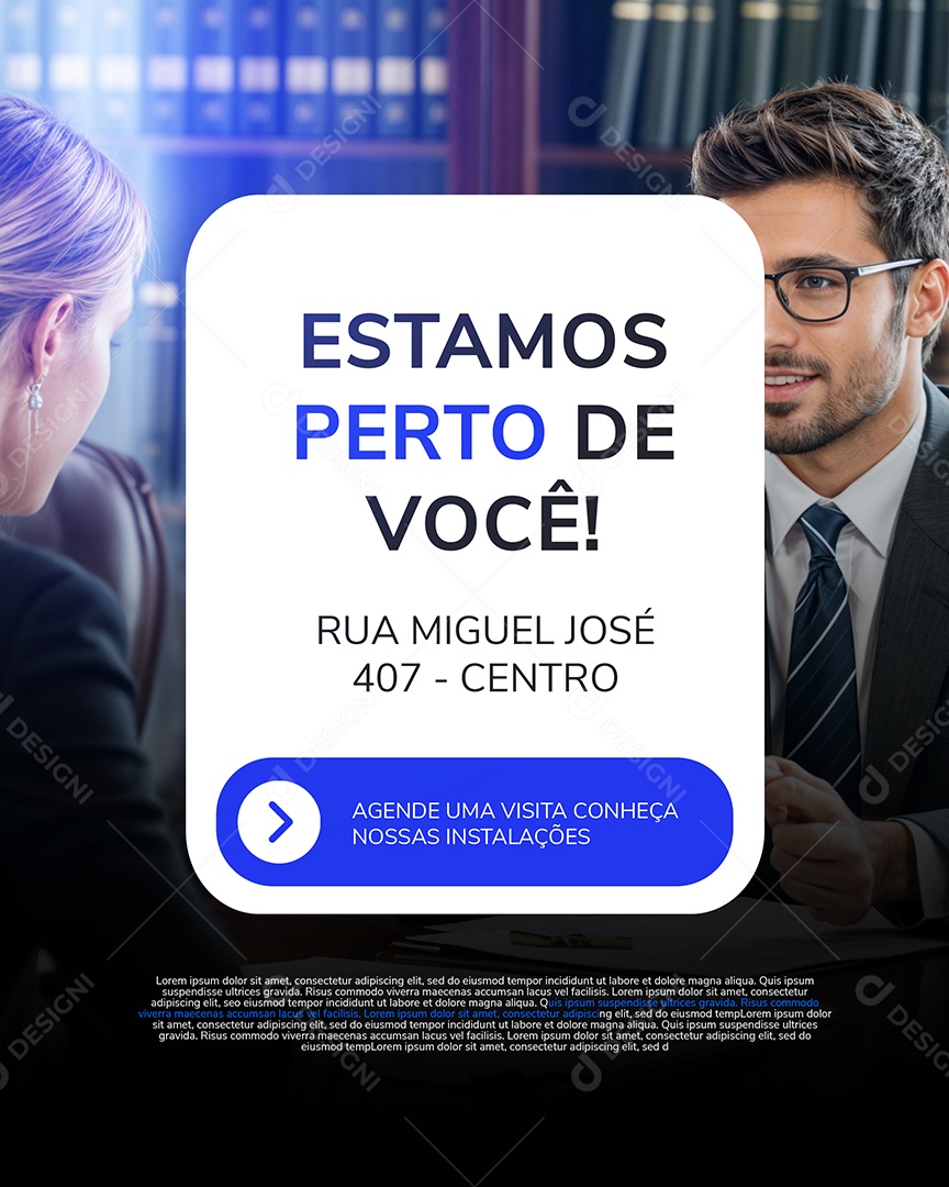 Advocacia Estamos Perto de Você Social Media PSD Editável