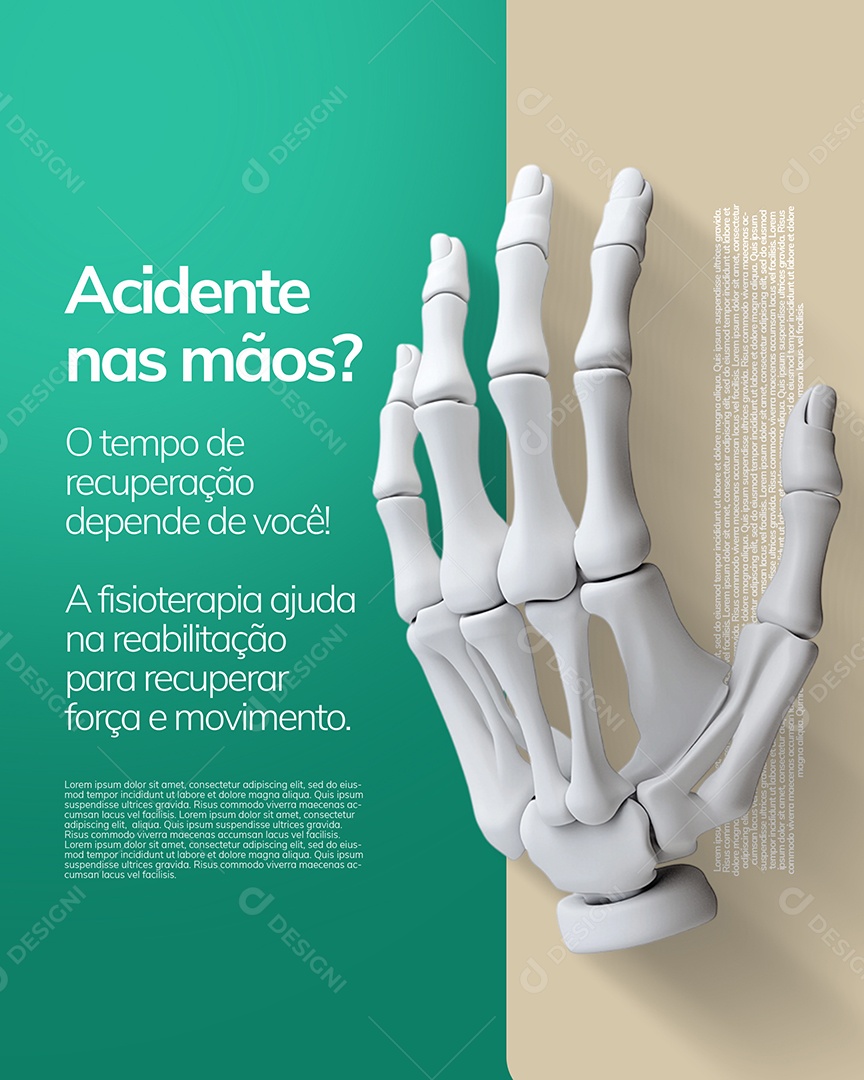 Clínica de Fisioterapia Accidente Nas Mãos Social Media PSD Editável