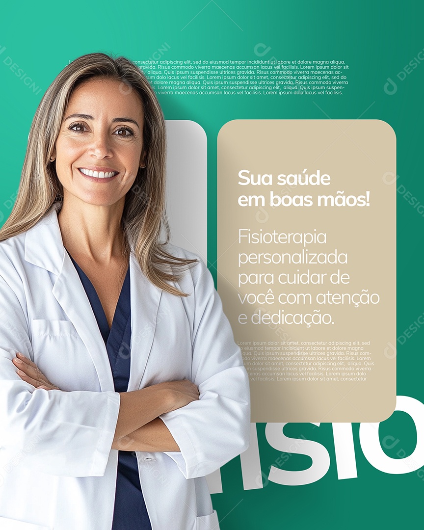 Clínica de Fisioterapia Sua Saúde em Boas Mãos Social Media PSD Editável