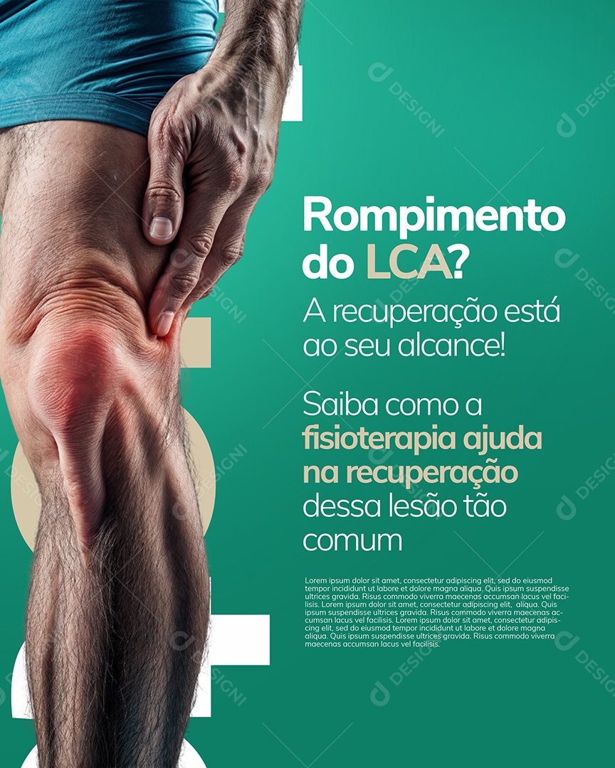 Clínica de Fisioterapia Rompimento do LCA Social Media PSD Editável