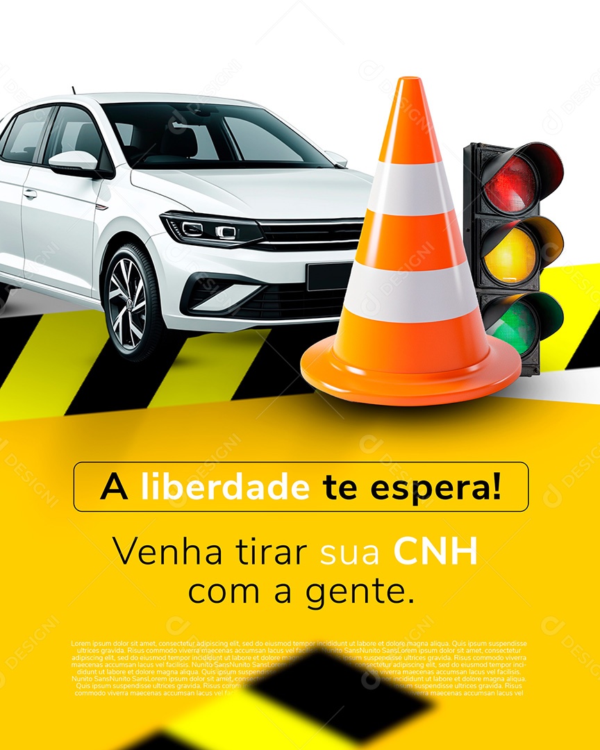 Auto Escola A Liberdade Te Espera Social Media PSD Editável