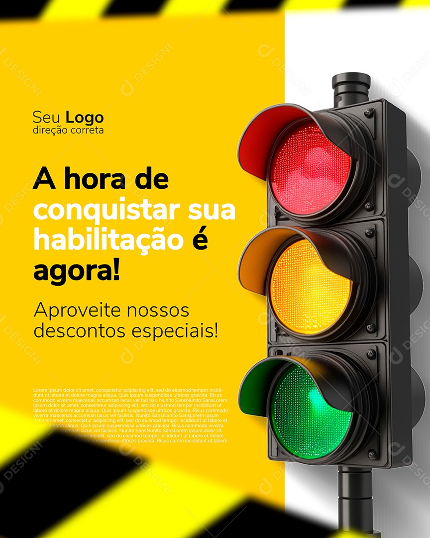 Auto Escola A Hora de Conquistar Sua Habilitação Social Media PSD Editável