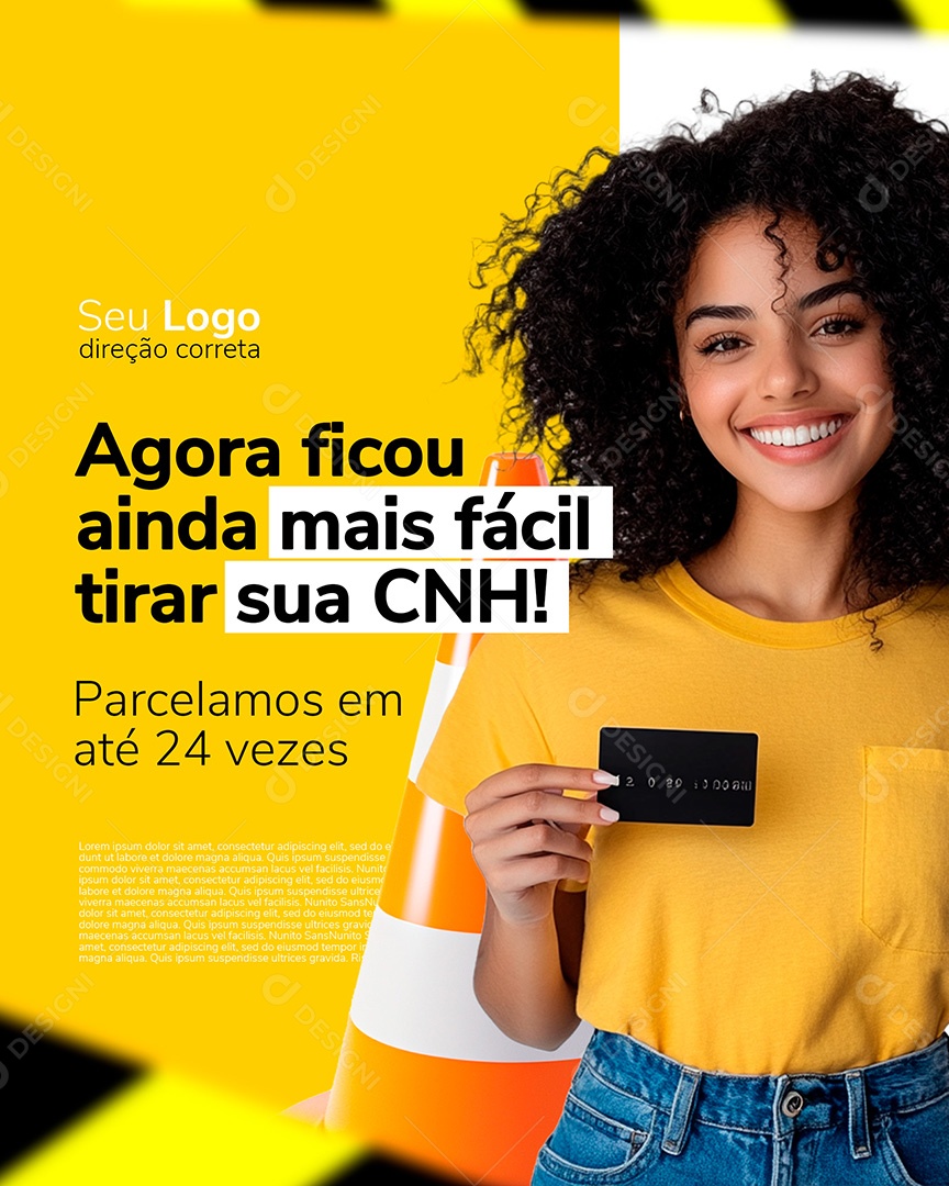 Auto Escola Mais Fácil Tirar Sua Habilitação Social Media PSD Editável