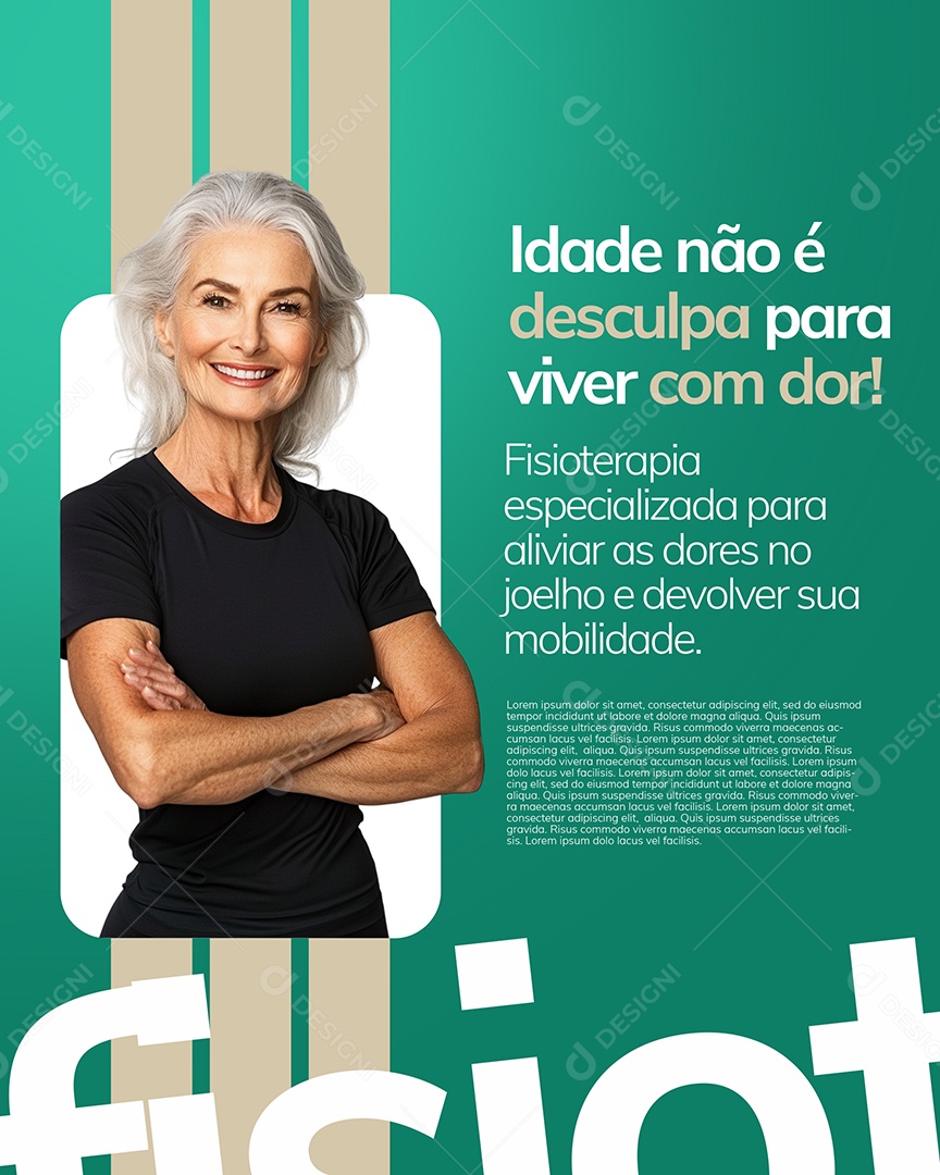Fisioterapia Idade Não é Desculpa Social Media PSD Editável
