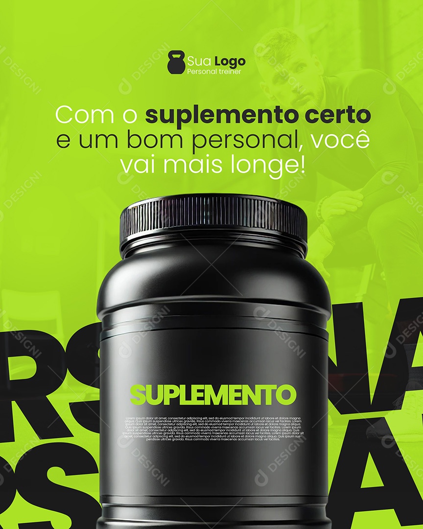 Loja de Suplementos Você Vai Mais Longe Social Media PSD Editável