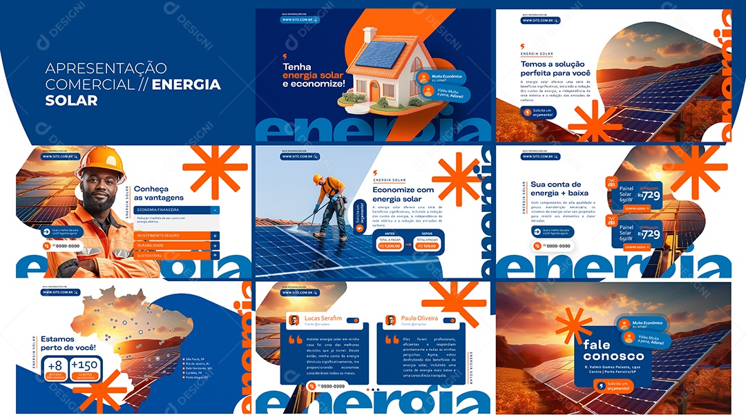 Apresentação Comercial Energia Solar PSD Editável