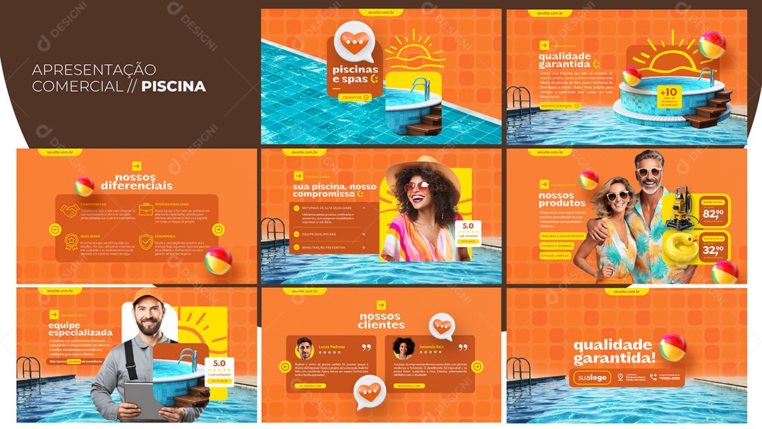Apresentação Comercial Piscina PSD Editável