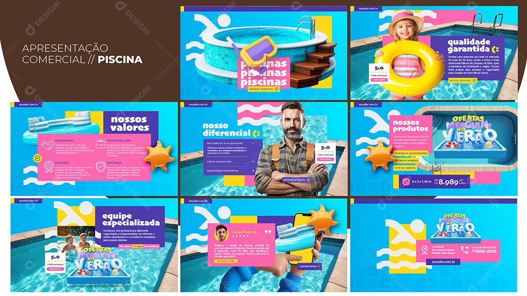 Apresentação Comercial Piscina PSD Editável
