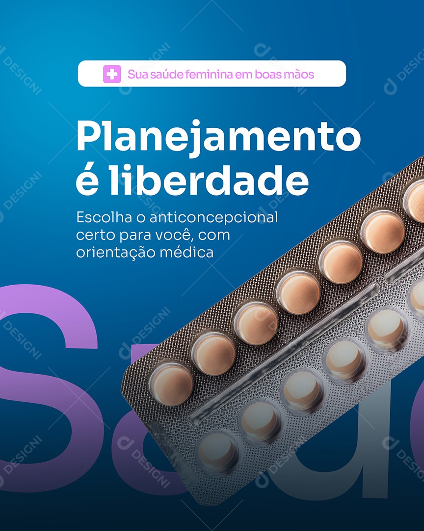 Clínica de Ginecologia Planejamento é Liberdade Social Media PSD Editável