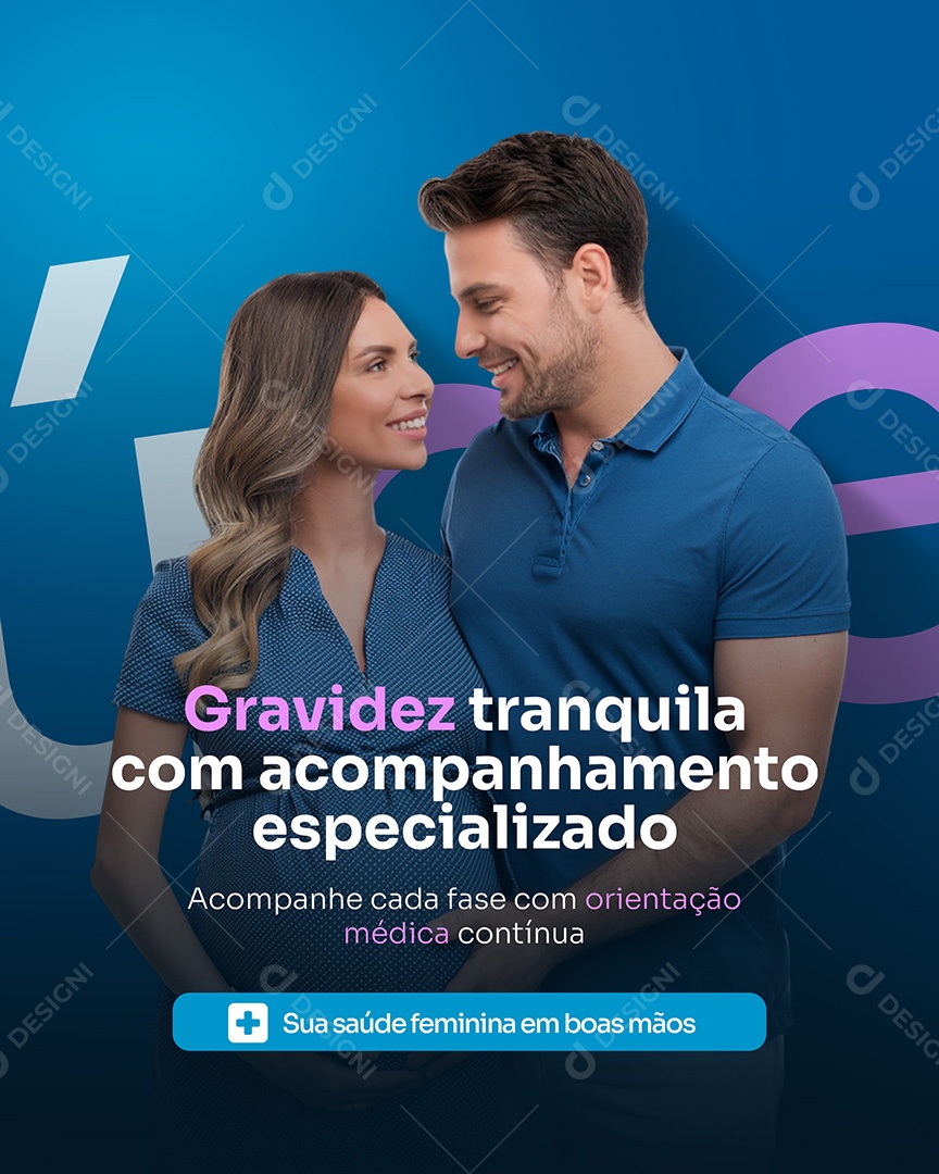Clínica de Ginecologia Gravidez Tranquila Social Media PSD Editável