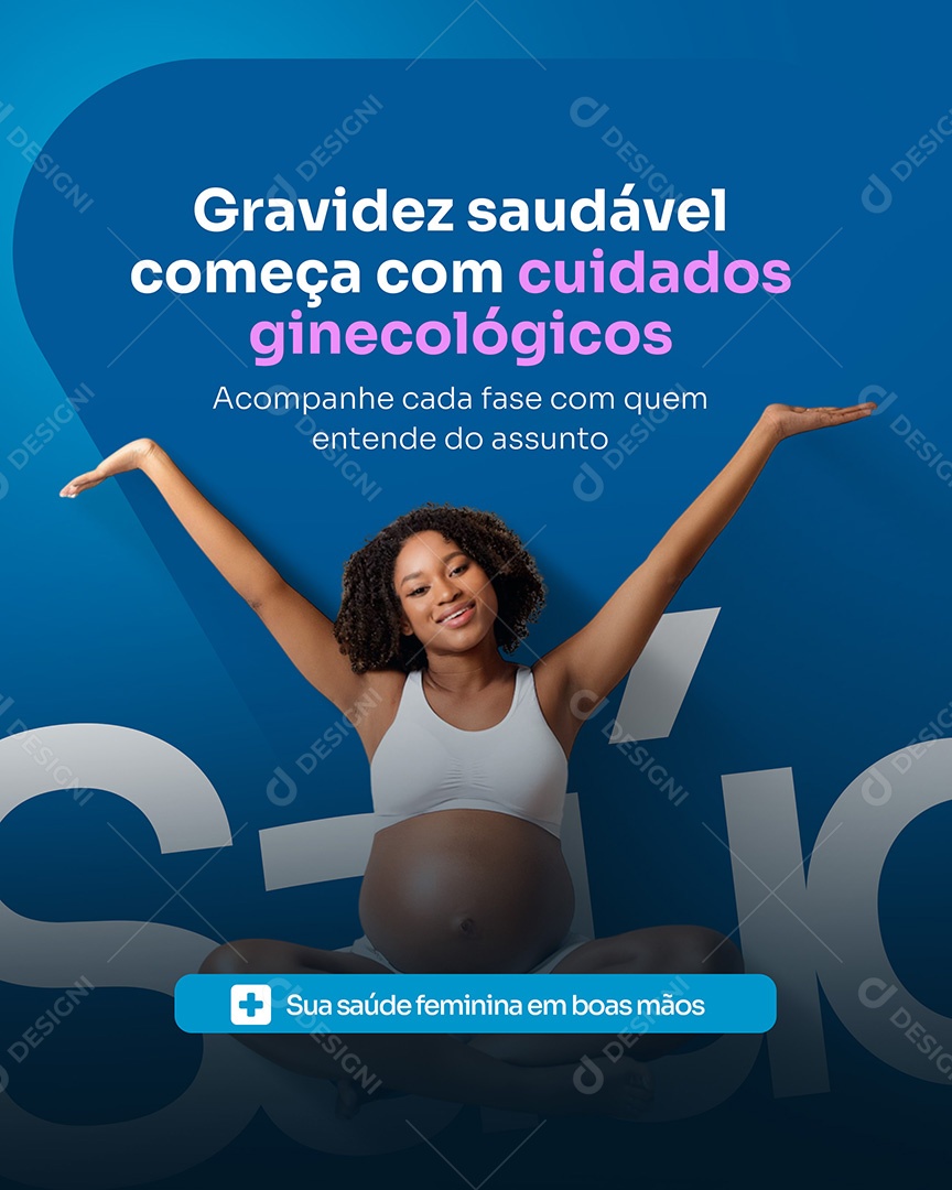 Clínica de Ginecologia Gravidez Saudável Social Media PSD Editável