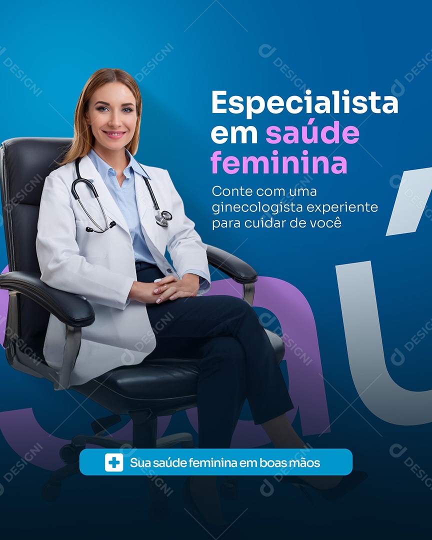 Clínica de Ginecologia Especialista em Saúde Feminina Social Media PSD Editável