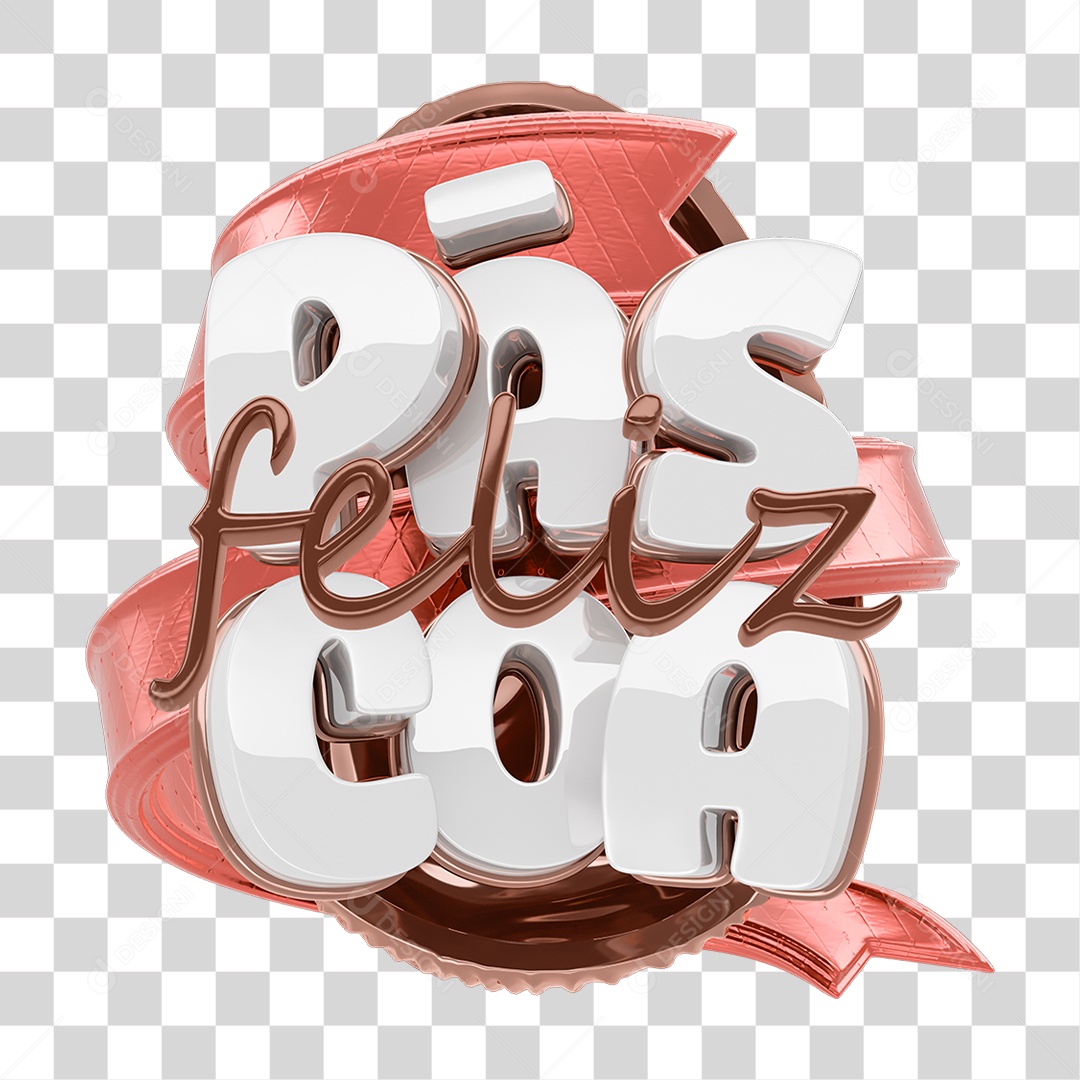 Selo 3D Feliz Páscoa PNG Transparente