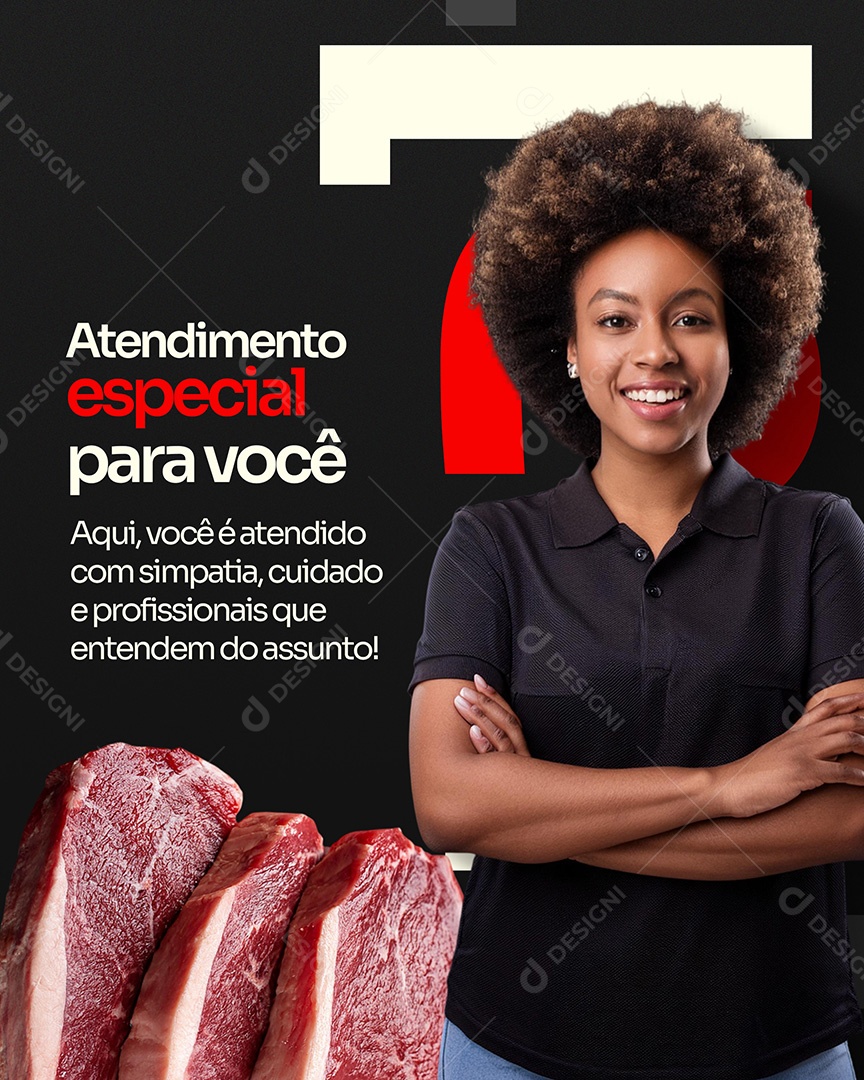 Açougue Atendimento Especial Social Media PSD Editável