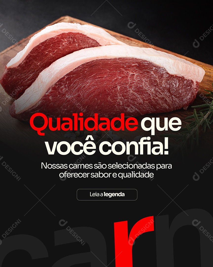 Açougue Qualidade Que Você Confia Social Media PSD Editável