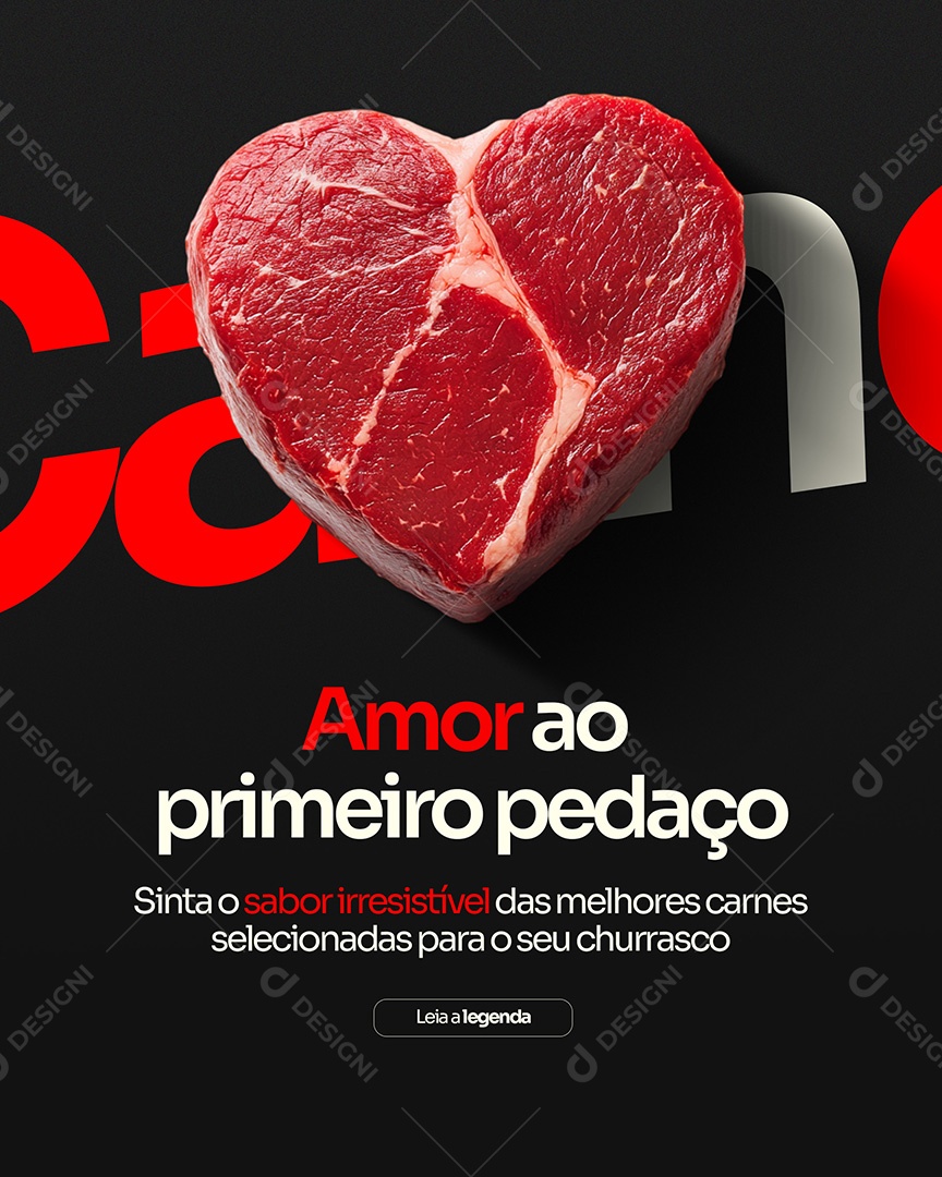 Açougue Amor Ao Primeiro Pedaço Social Media PSD Editável