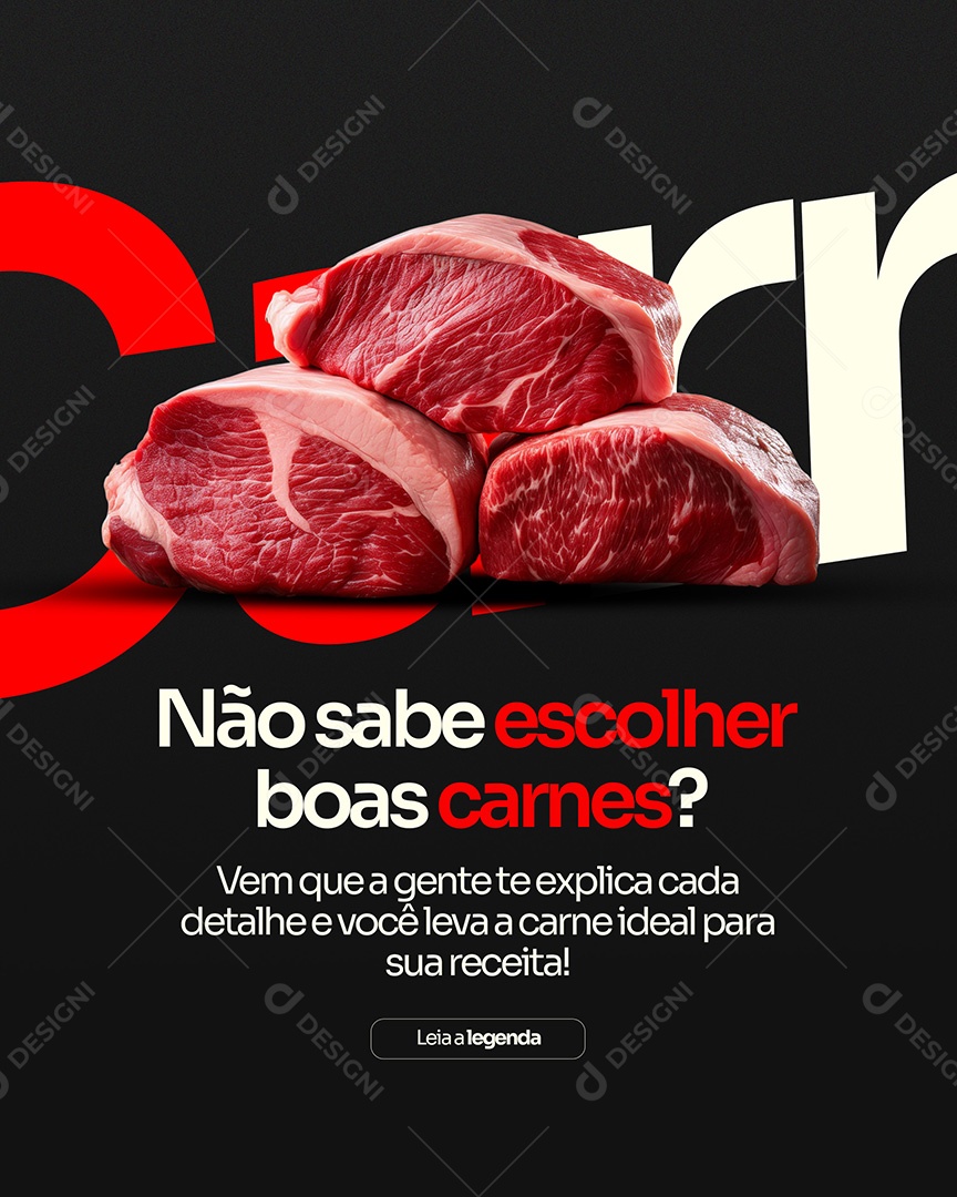 Açougue Não Sabe Escolher Boas Carnes Social Media PSD Editável