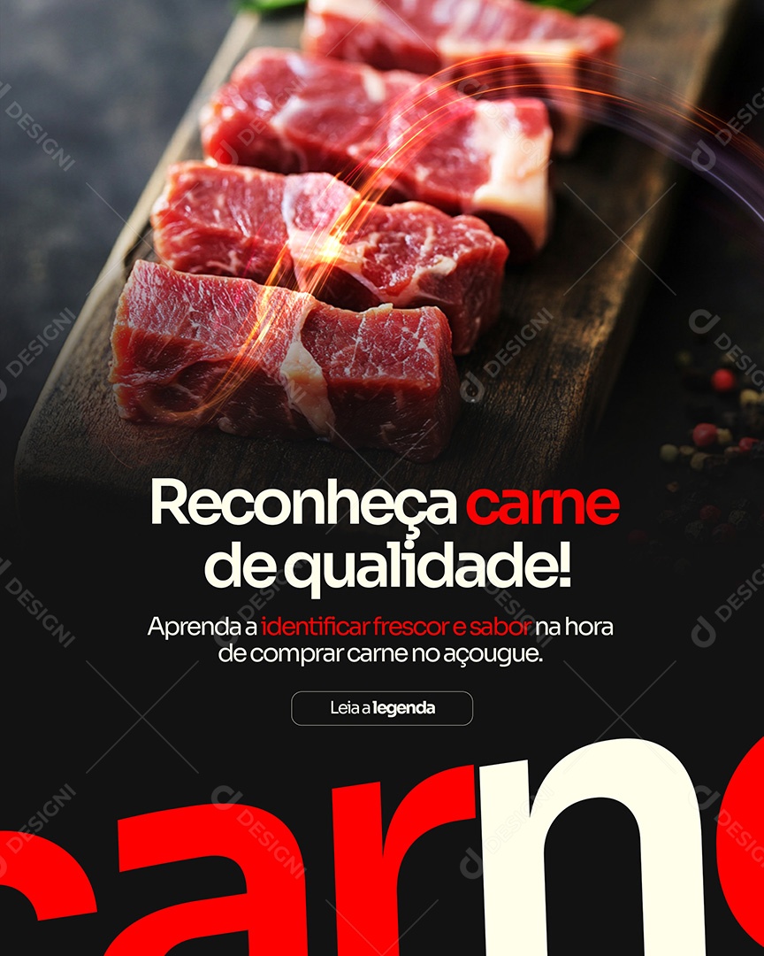 Açougue Reconheça Carne de Qualidade Social Media PSD Editável