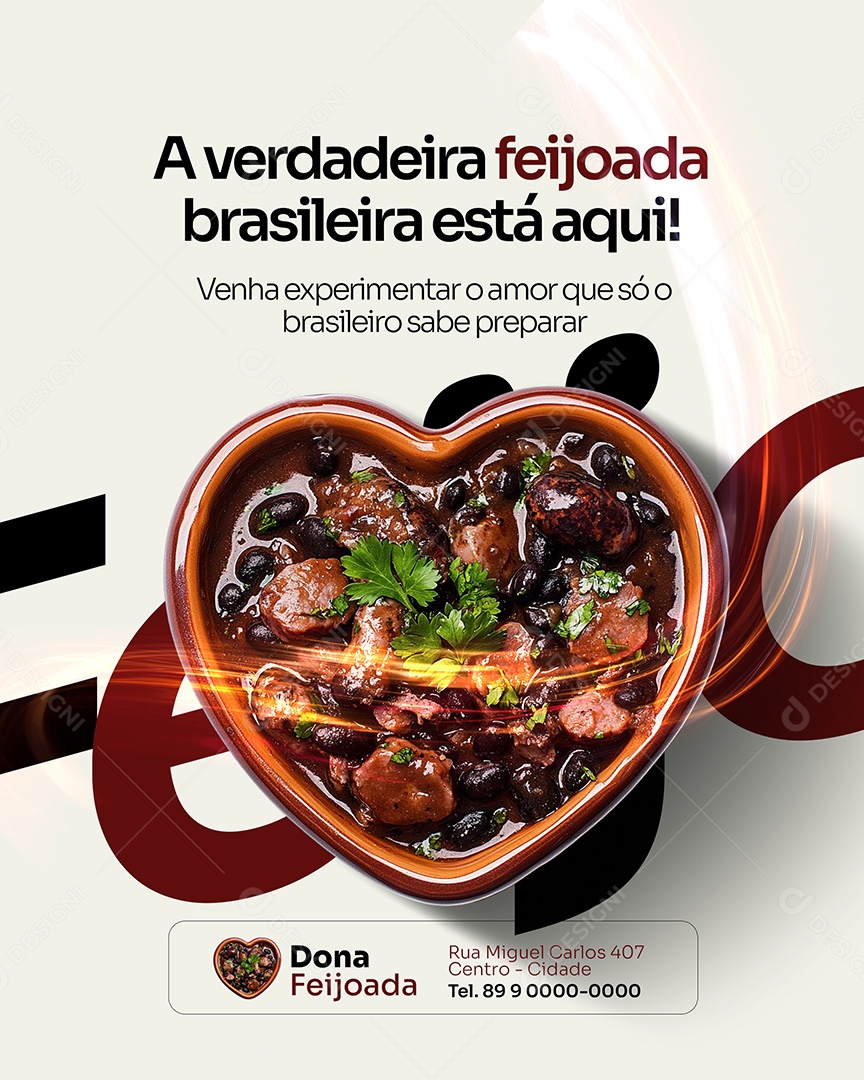 Feijoada A Verdadeira Feijoada Brasileira Social Media PSD Editável