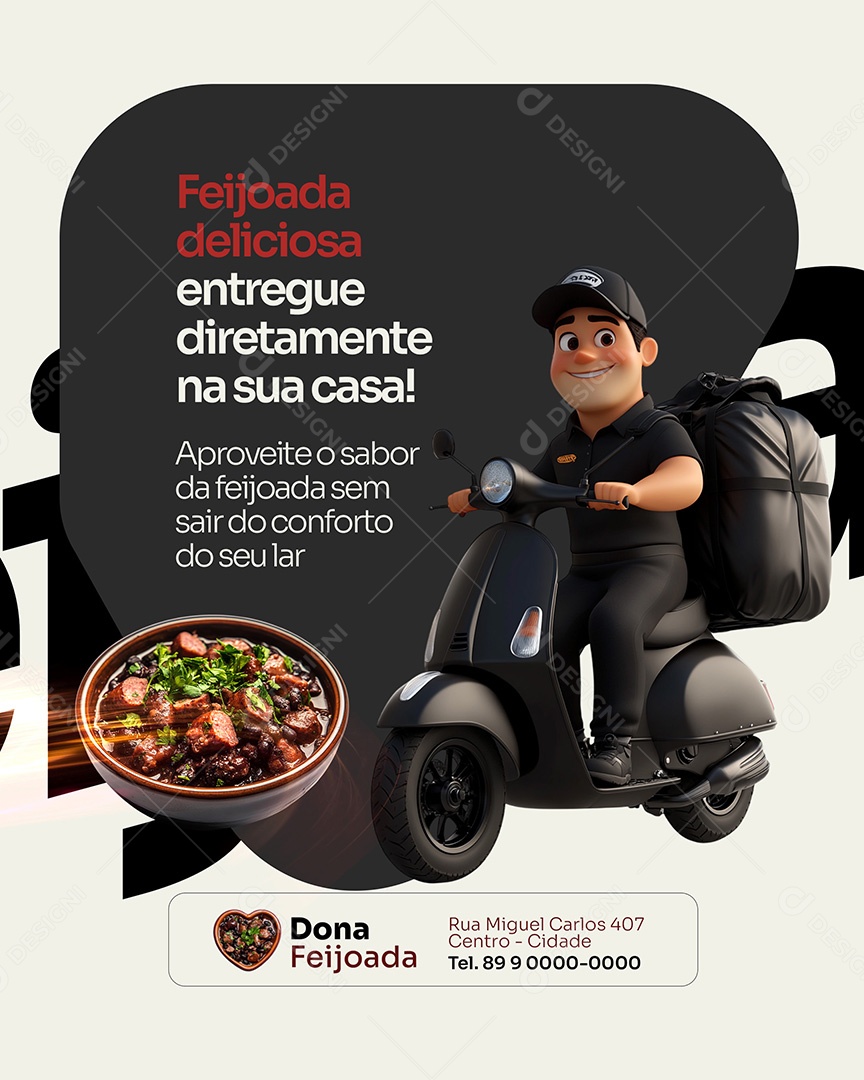 Feijoada Entregue Diretamente Na Sua Casa Social Media PSD Editável