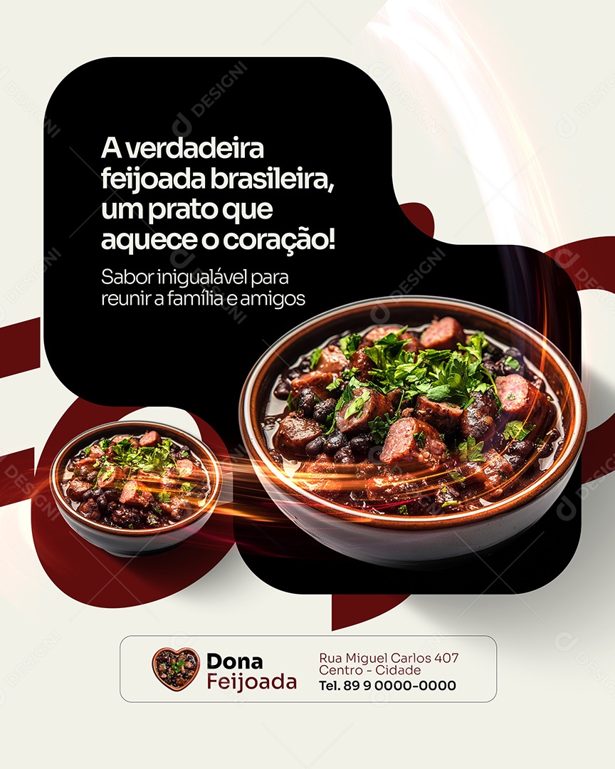 Feijoada Um Prato Que Aquece o Coração Social Media PSD Editável