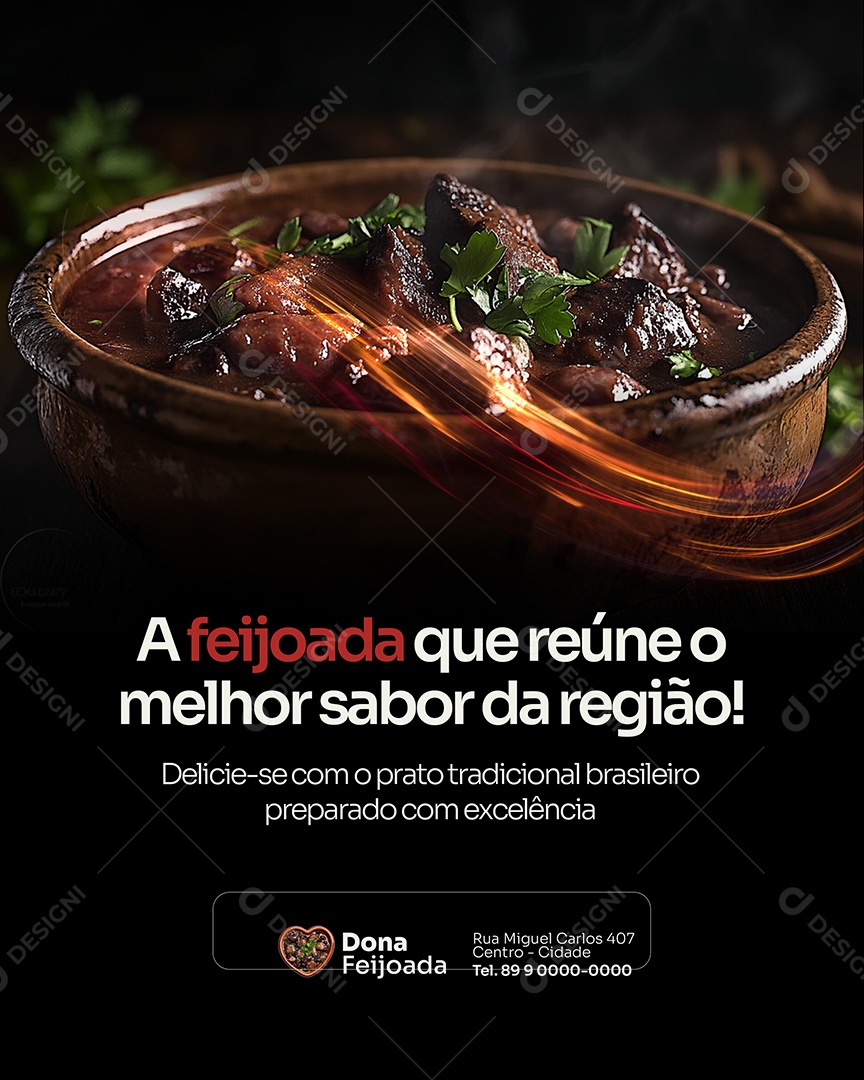 Feijoada O Melhor Sabor Da Região Social Media PSD Editável