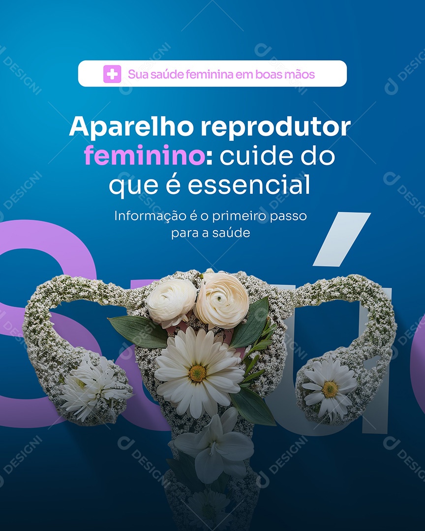 Clínica de Ginecologia Aparelho Reprodutor Feminino Social Media PSD Editável