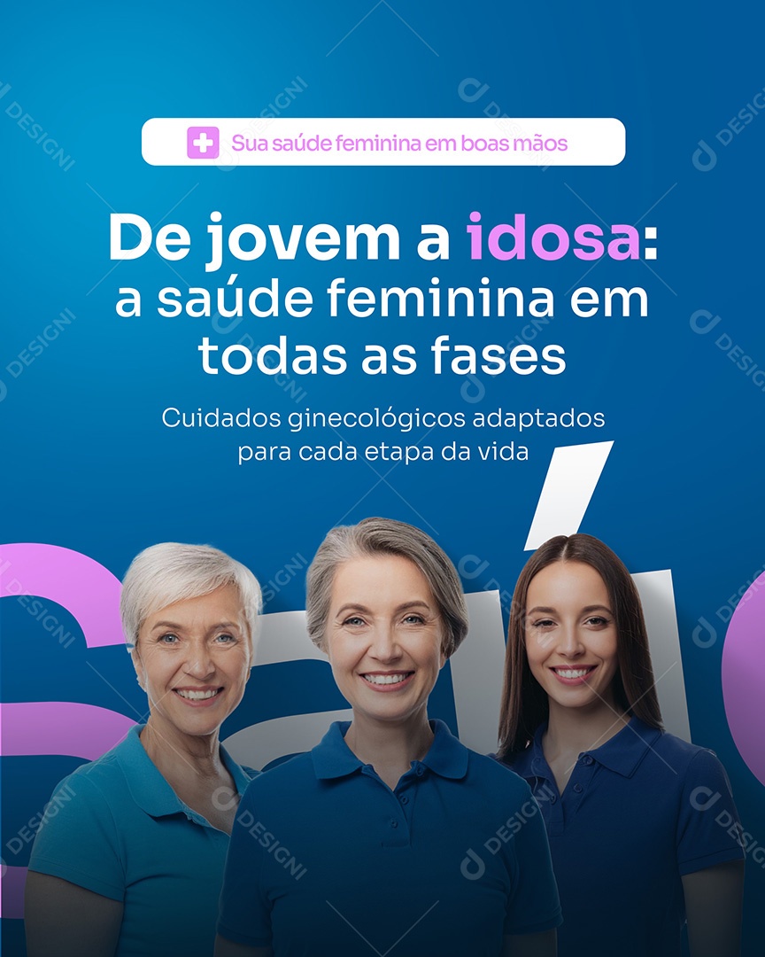 Clínica de Ginecologia A Saúde Feminina em Todas as Fases Social Media PSD Editável