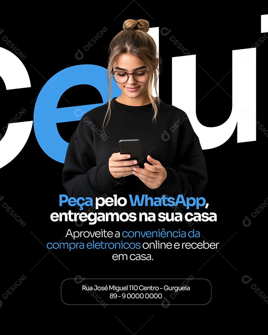 Loja de Celular Peça Pelo Whatsapp Social Media PSD Editável