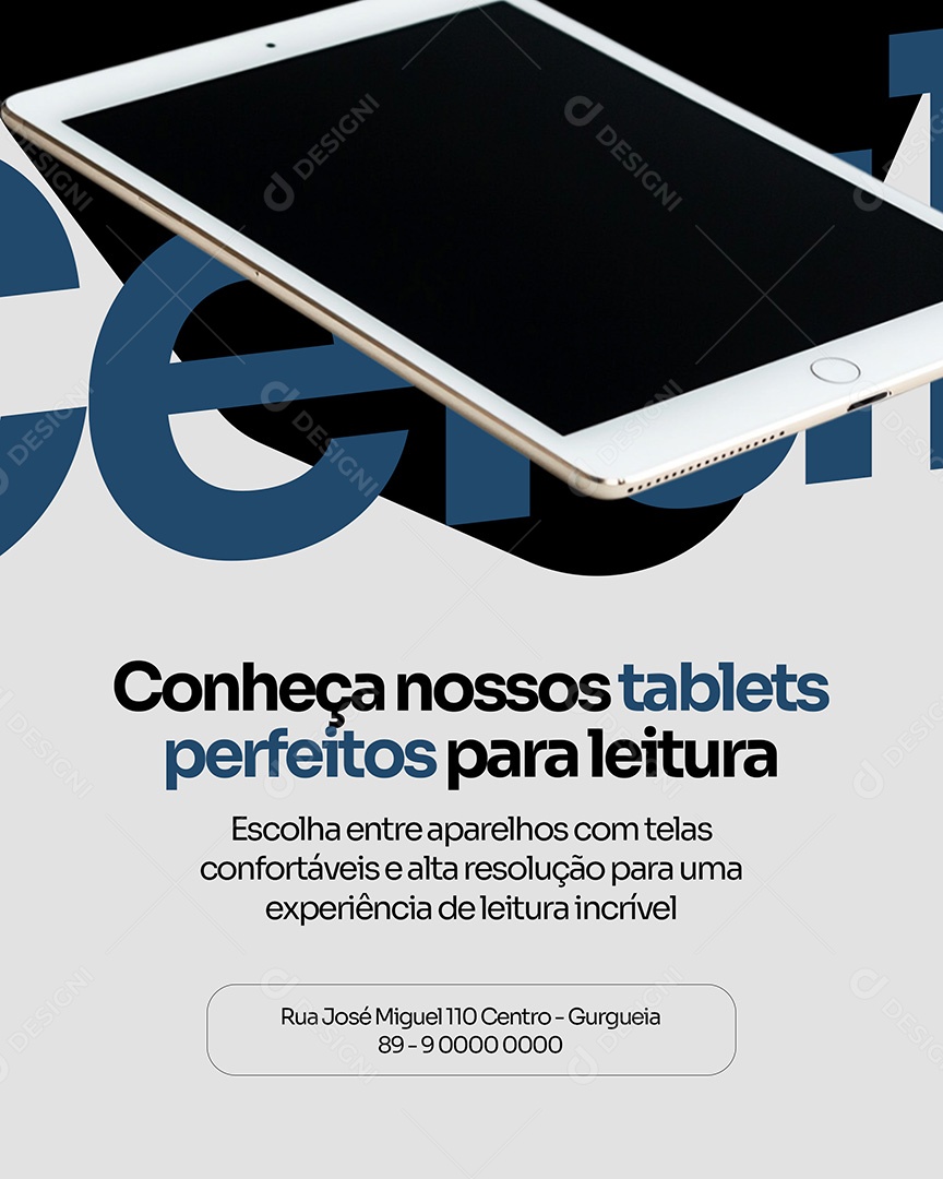 Loja de Celular Tablets Perfeitos Para Leitura Social Media PSD Editável