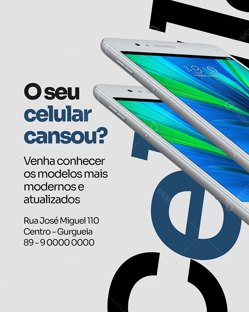 Loja de Celular Venha Conhecer Modelos Mais Modernos Social Media PSD Editável