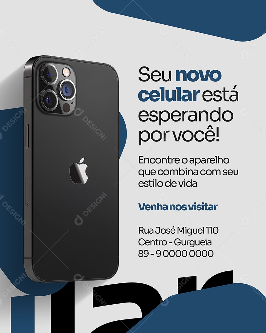 Loja de Celular Seu Novo Celular Está Está Esperando Você Social Media PSD Editável