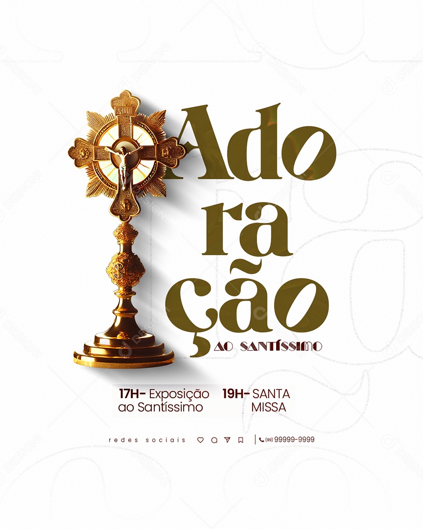Social Media Adoração Santa Missa PSD Editável