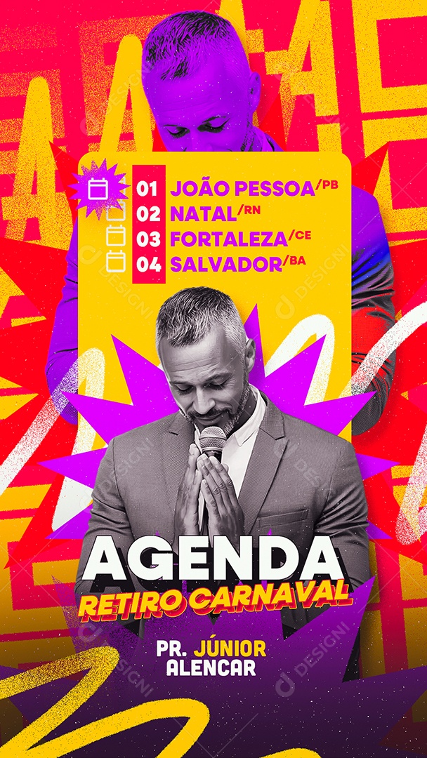 Story Flyer Agenda Retiro Carnaval Social Media PSD Editável