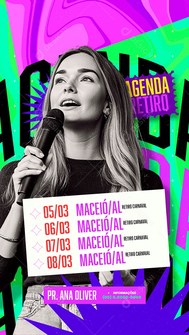 Story Flyer Agenda Retiro Carnaval Pr Ana Oliver Social Media PSD Editável